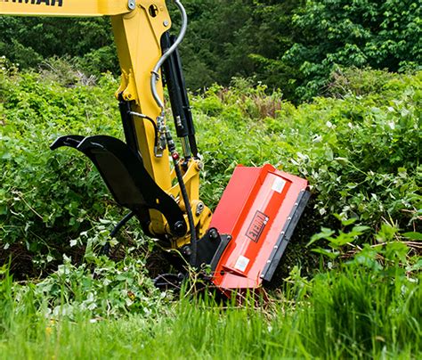 compact excavator flail mower|flail mower attachment for excavator.